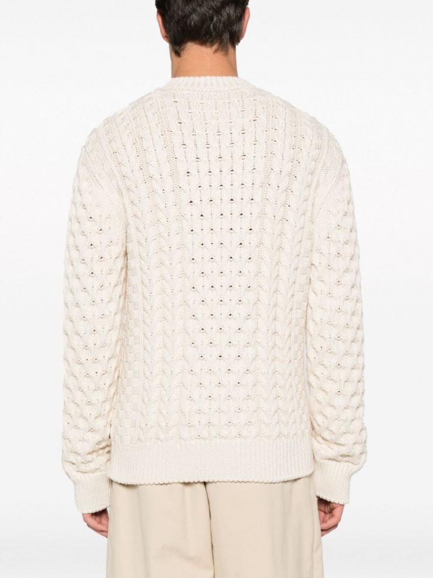 Natural Logo Cable Knit Sweater 5