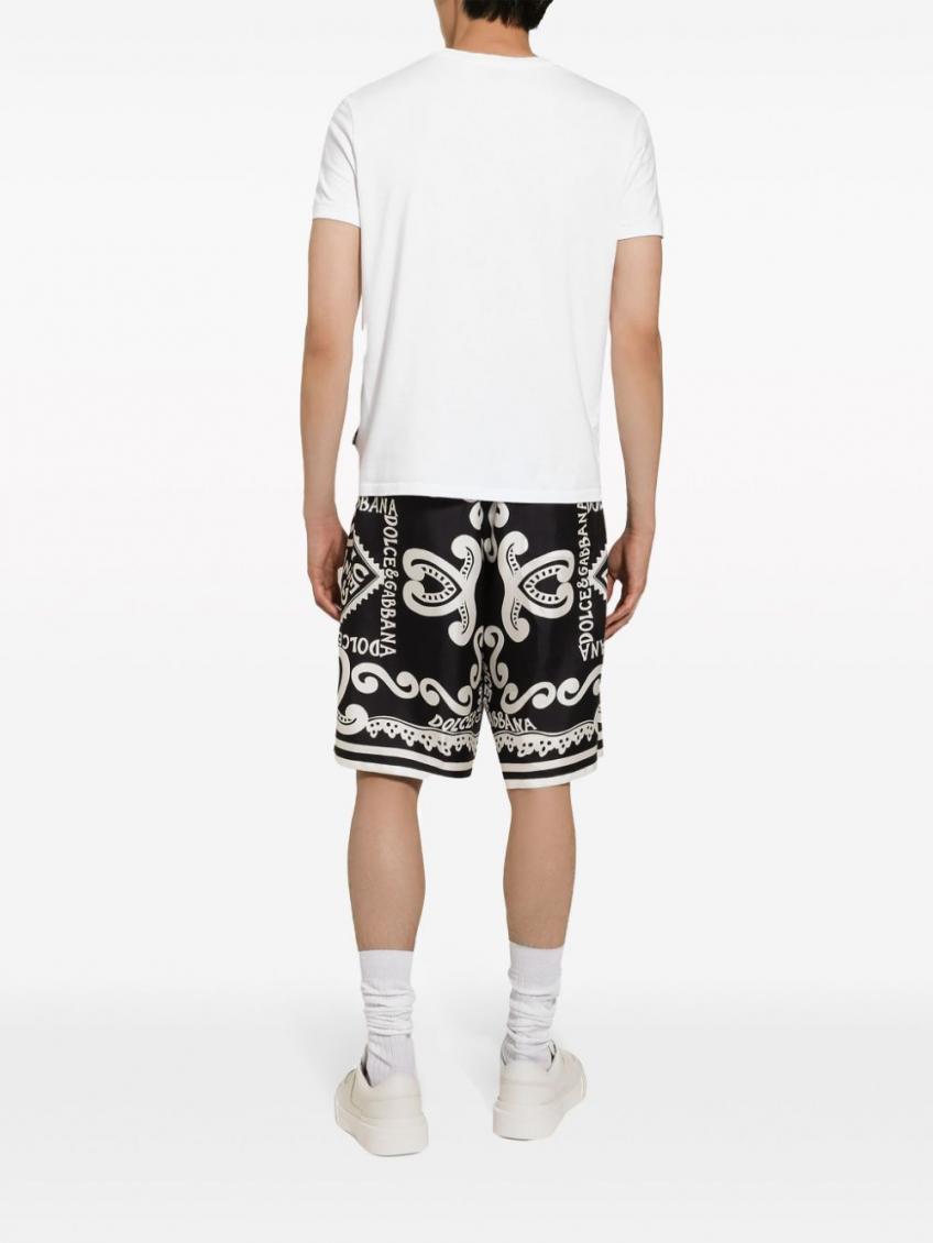 Black Silk Bermuda Shorts 6