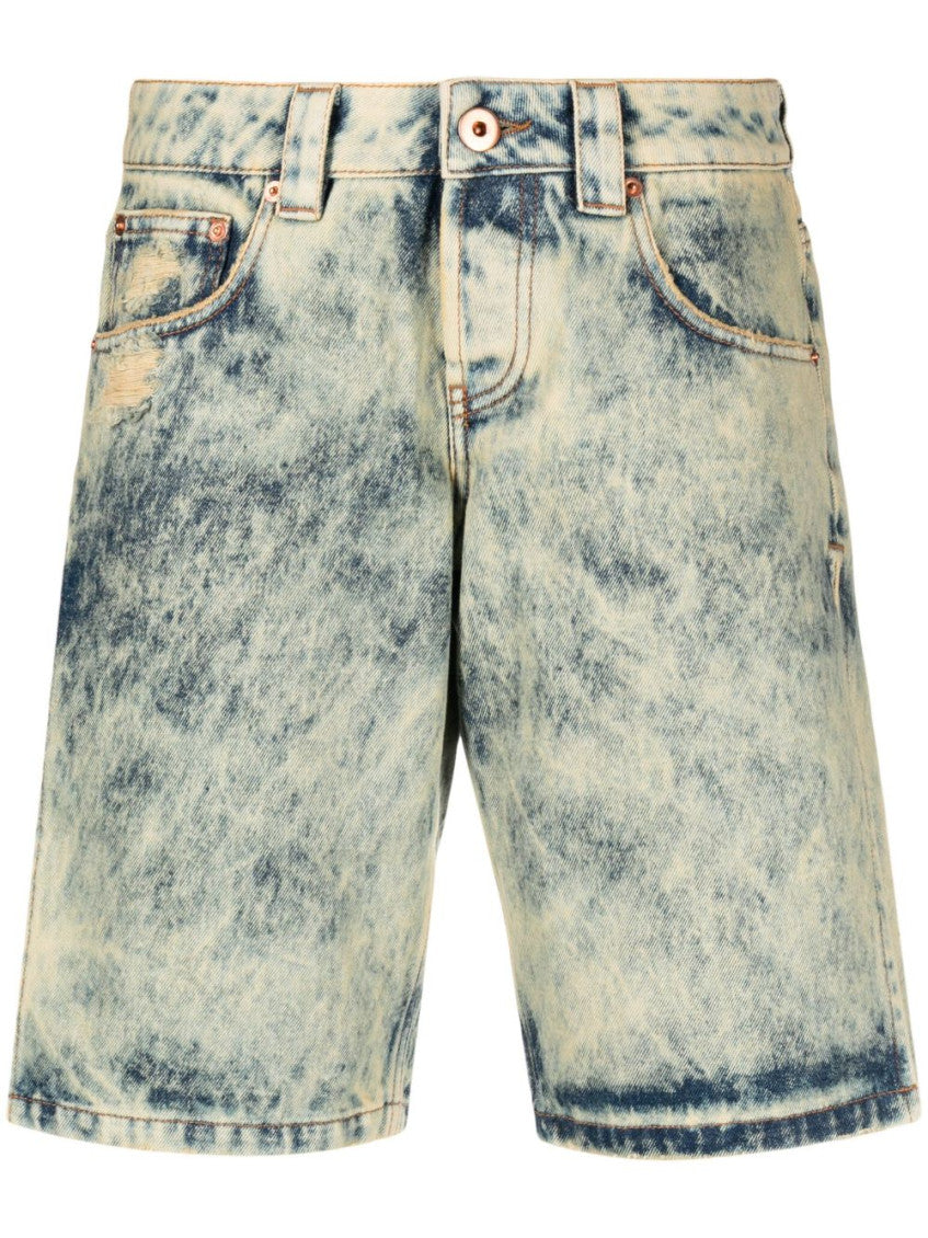 Blue Denim Split Shorts 1