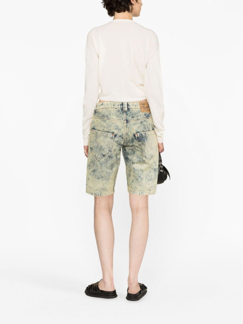 Blue Denim Split Shorts 2