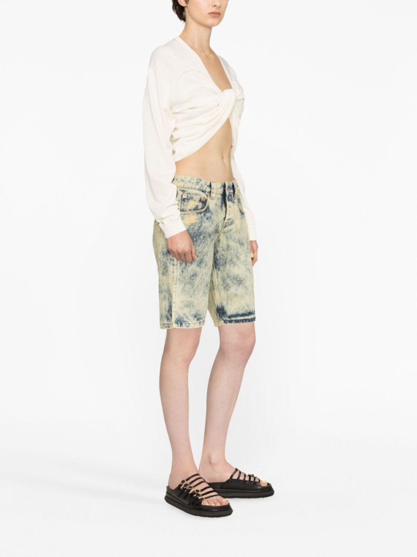 Blue Denim Split Shorts 3