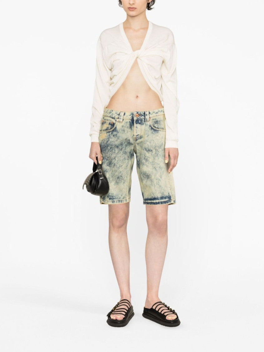 Blue Denim Split Shorts 4