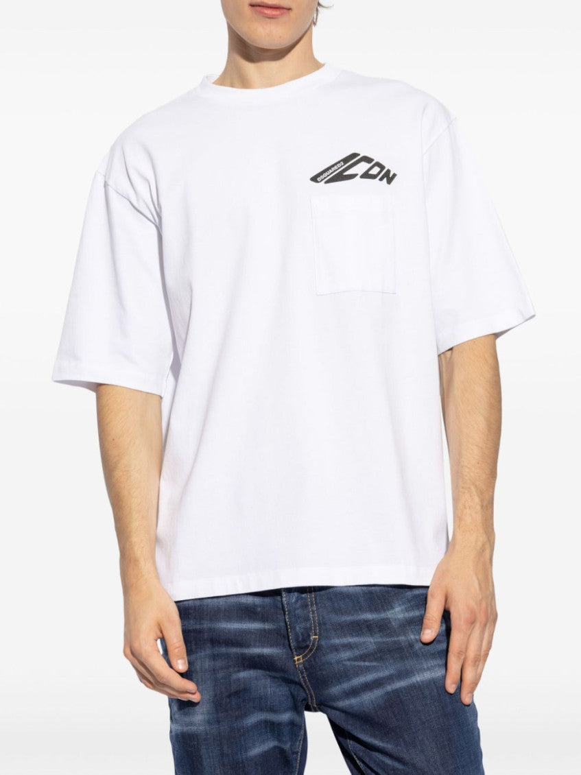 White Cotton Logo T-shirt 4