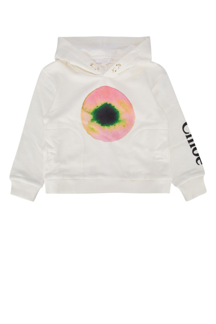 Girls White Cotton Hoodie 1