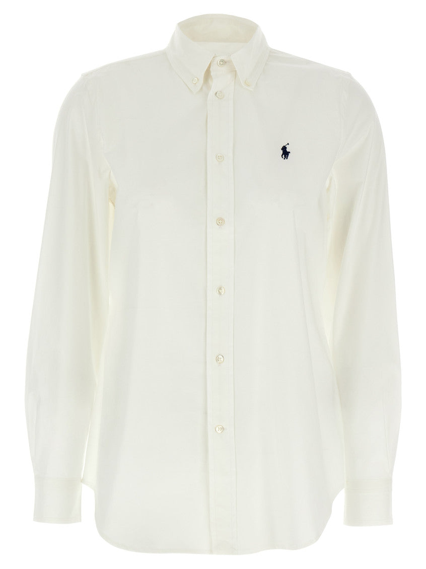 White Logo embroidery shirt 1