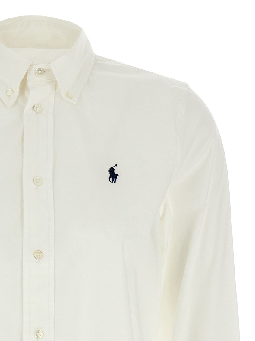 White Logo embroidery shirt 3