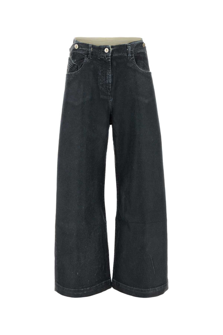 Slate Stretch Denim Wide-leg Jeans 1