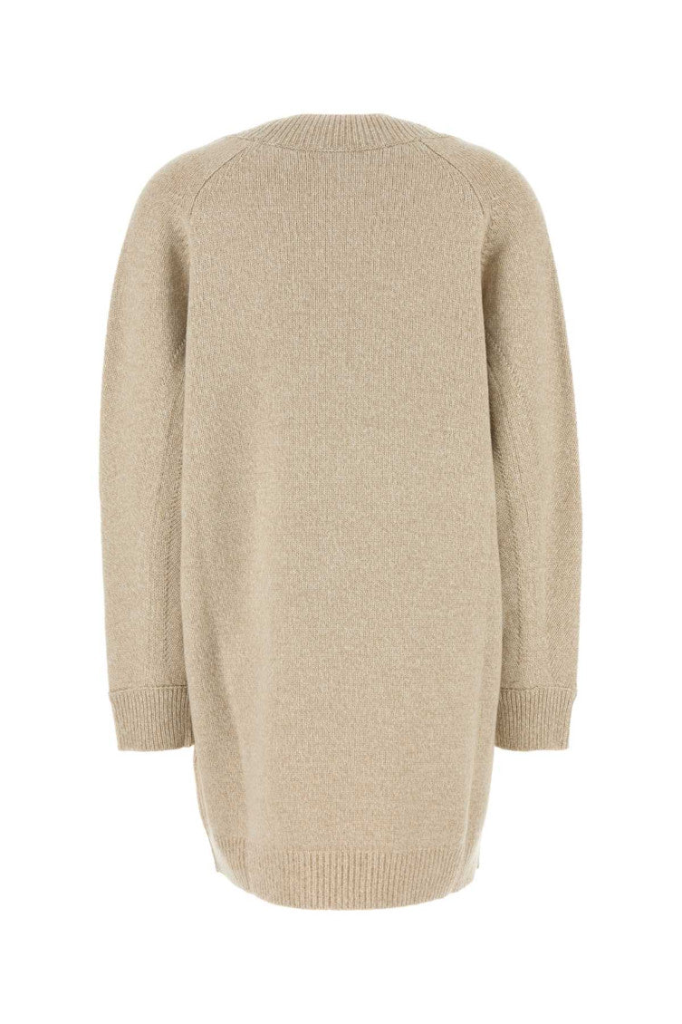 Beige Wool Blend Sweater Dress 2