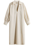 Beige Cotton tunic dress 1