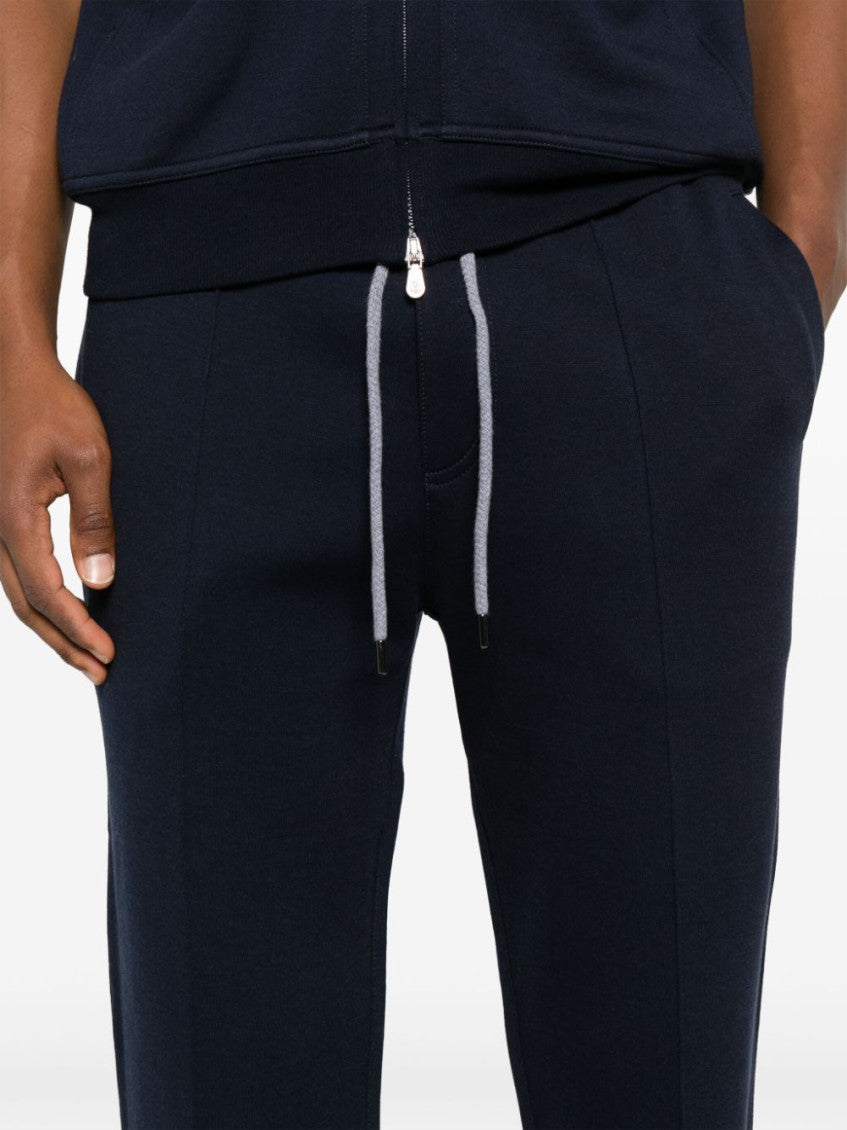 Blue Cotton blend sweatpants 4