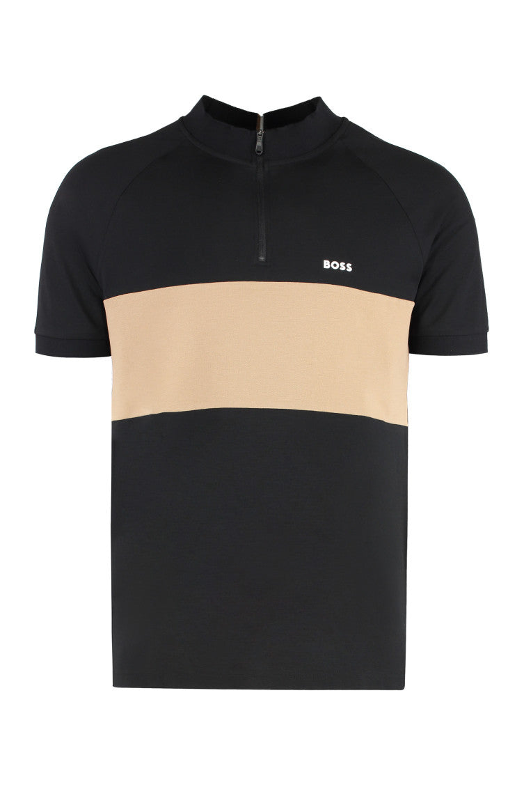 Black Half-Zip Logo Polo 1