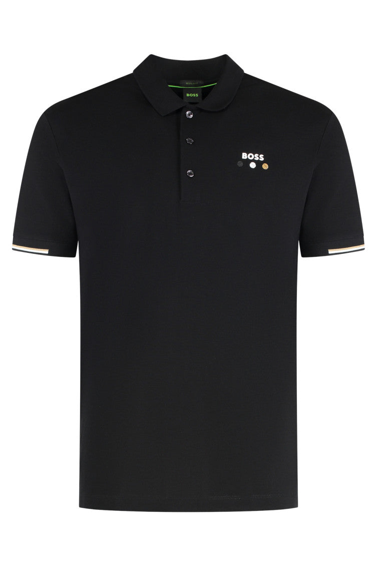 Black Contrast Trim Logo Polo 1