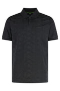 Black Textured Logo Polo 1