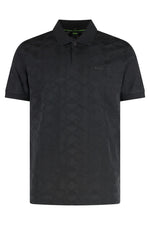 Black Textured Logo Polo 1