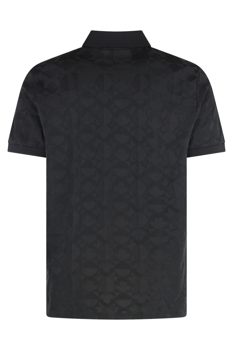Black Textured Logo Polo 2