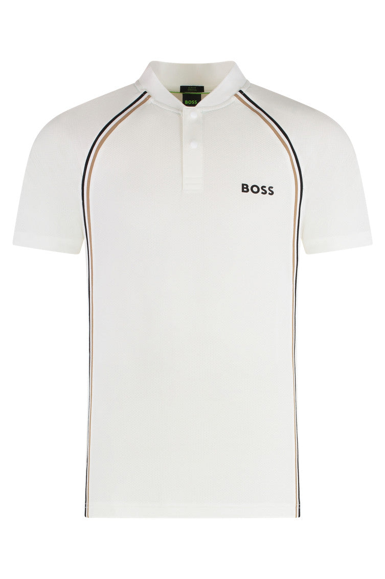 White Striped Logo Polo 1