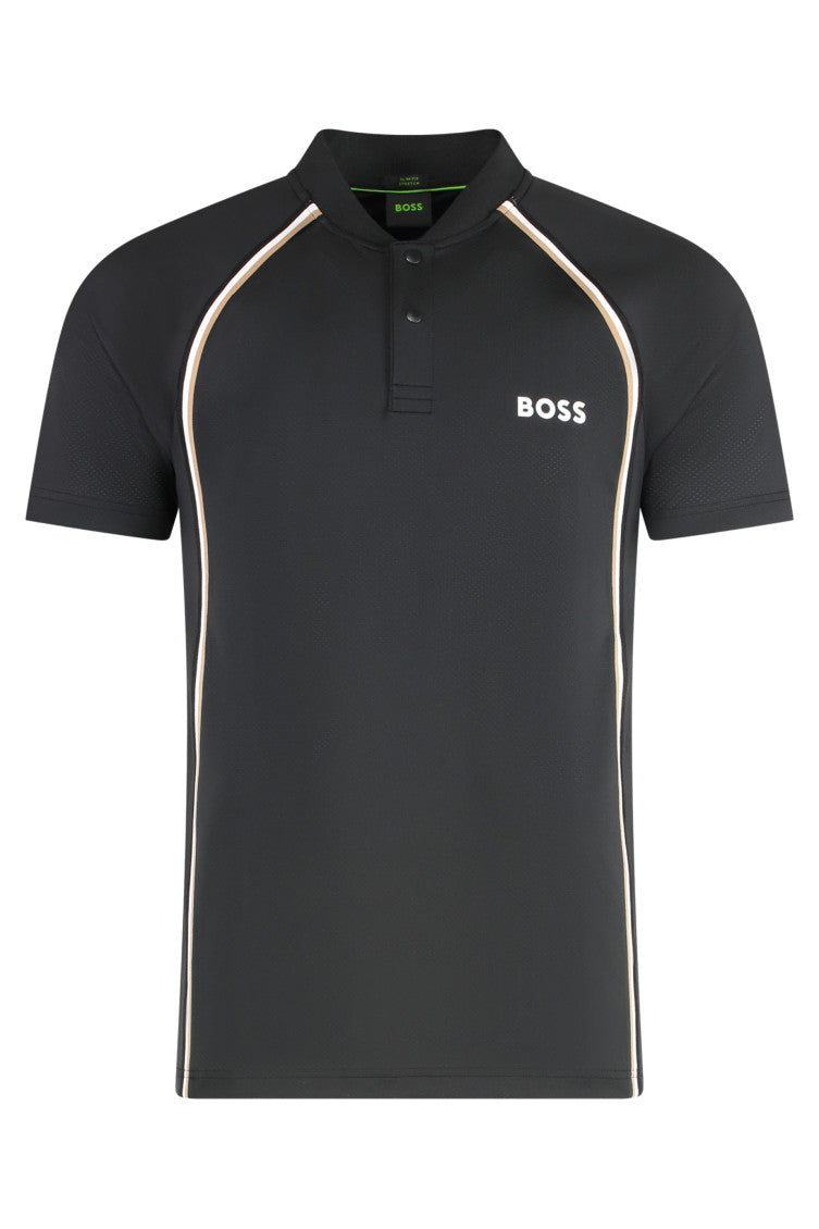 Black Striped Logo Polo 1