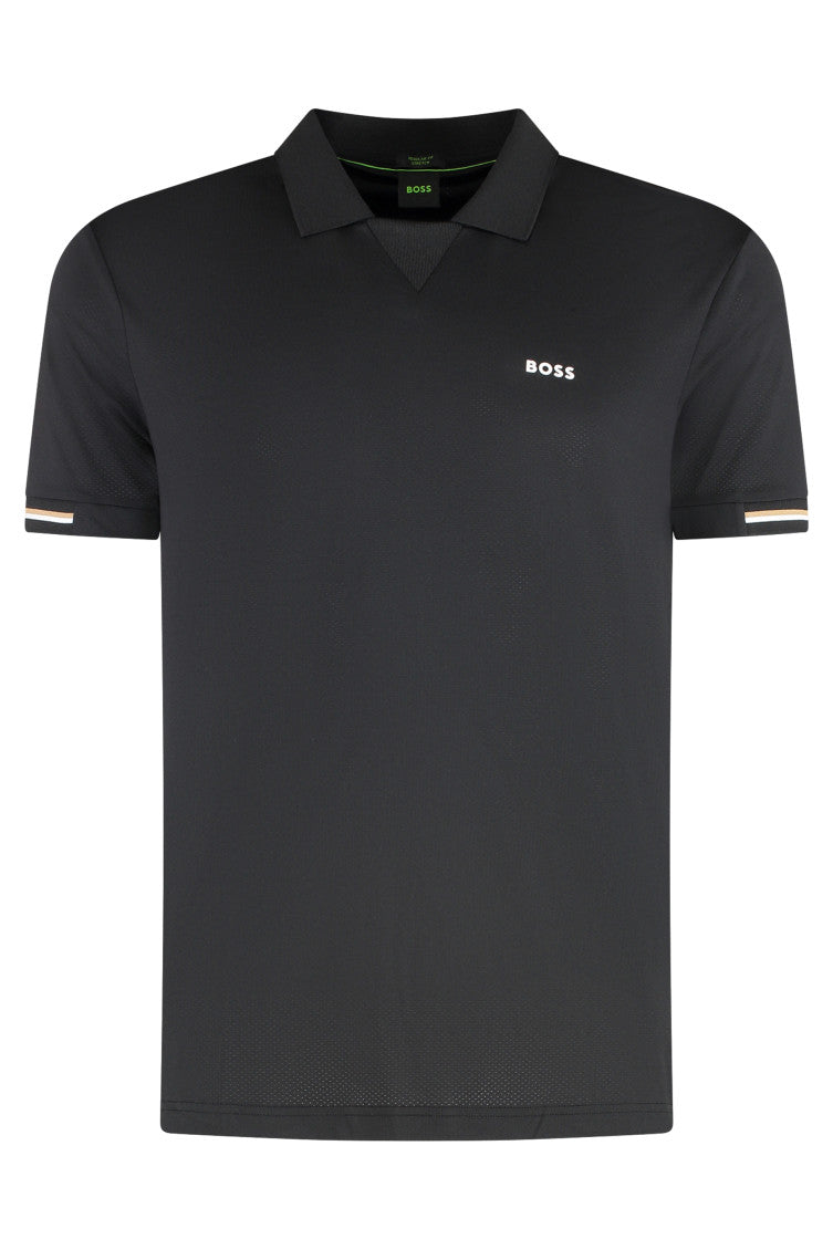 Black Stripe Trim Logo Polo 1