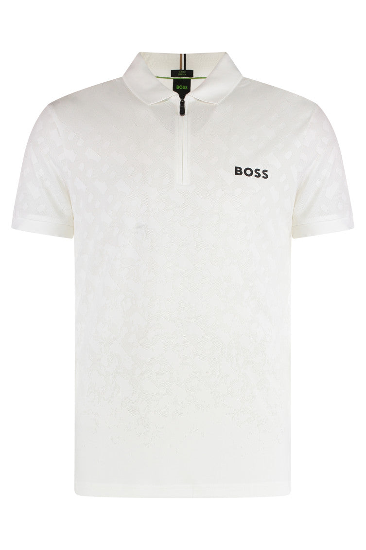 White Slim Fit Logo Polo 1