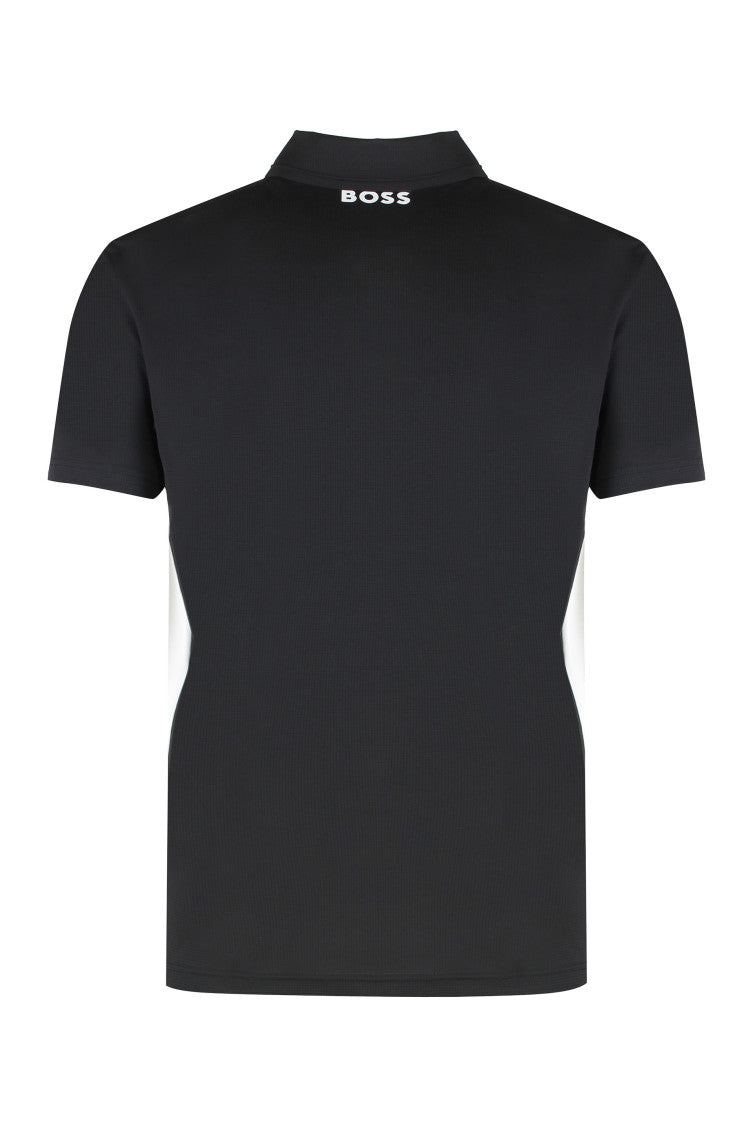 Black Logo Striped Polo 2