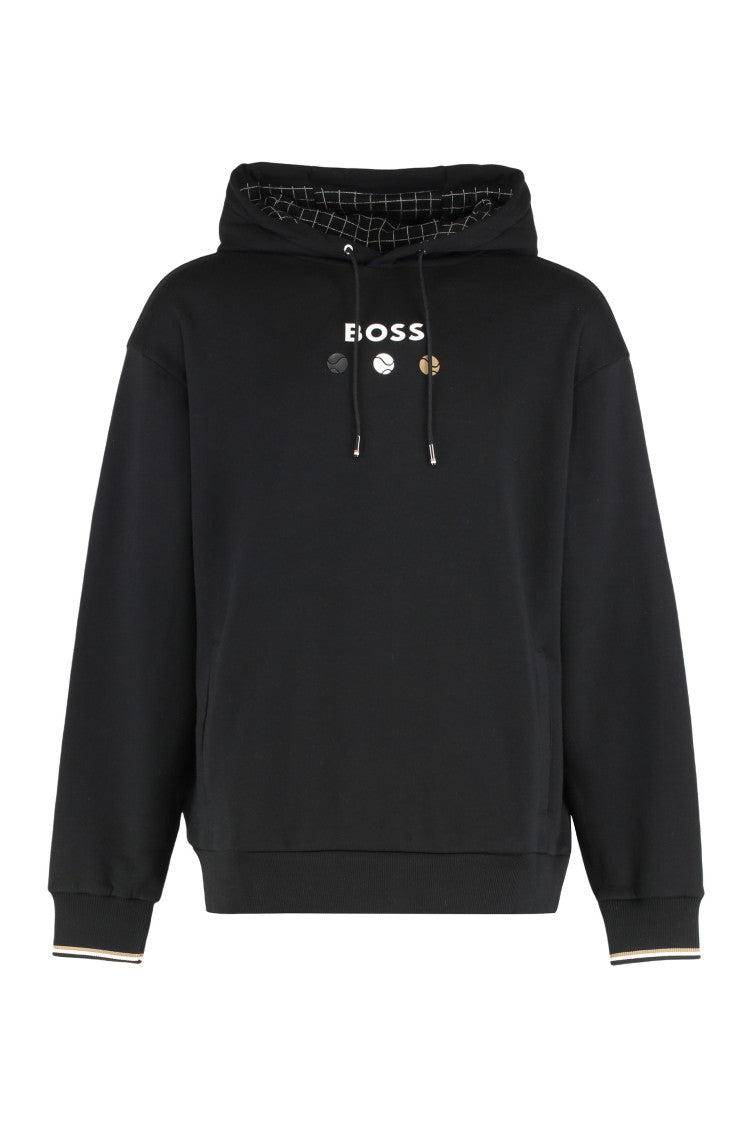 Black Regular Fit Logo Hoodie 1