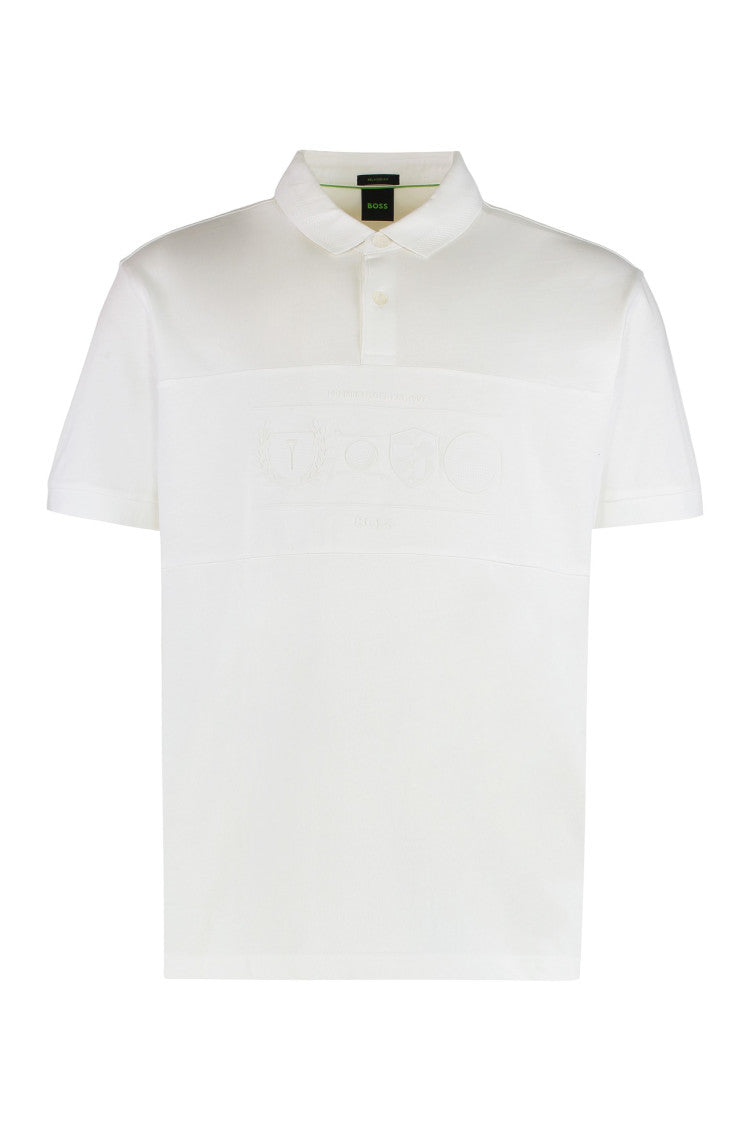 White Embossed Logo Polo 1
