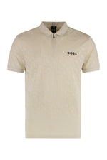 Beige Half-Zip Logo Polo 1