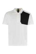 White Block Panel Logo Polo 1
