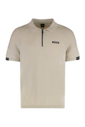 Beige Half-Zip Logo Polo 1