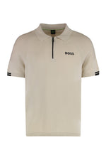 Beige Half-Zip Logo Polo 1