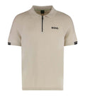 Beige Half-Zip Logo Polo 1
