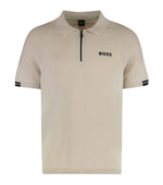 Beige Half-Zip Logo Polo 1