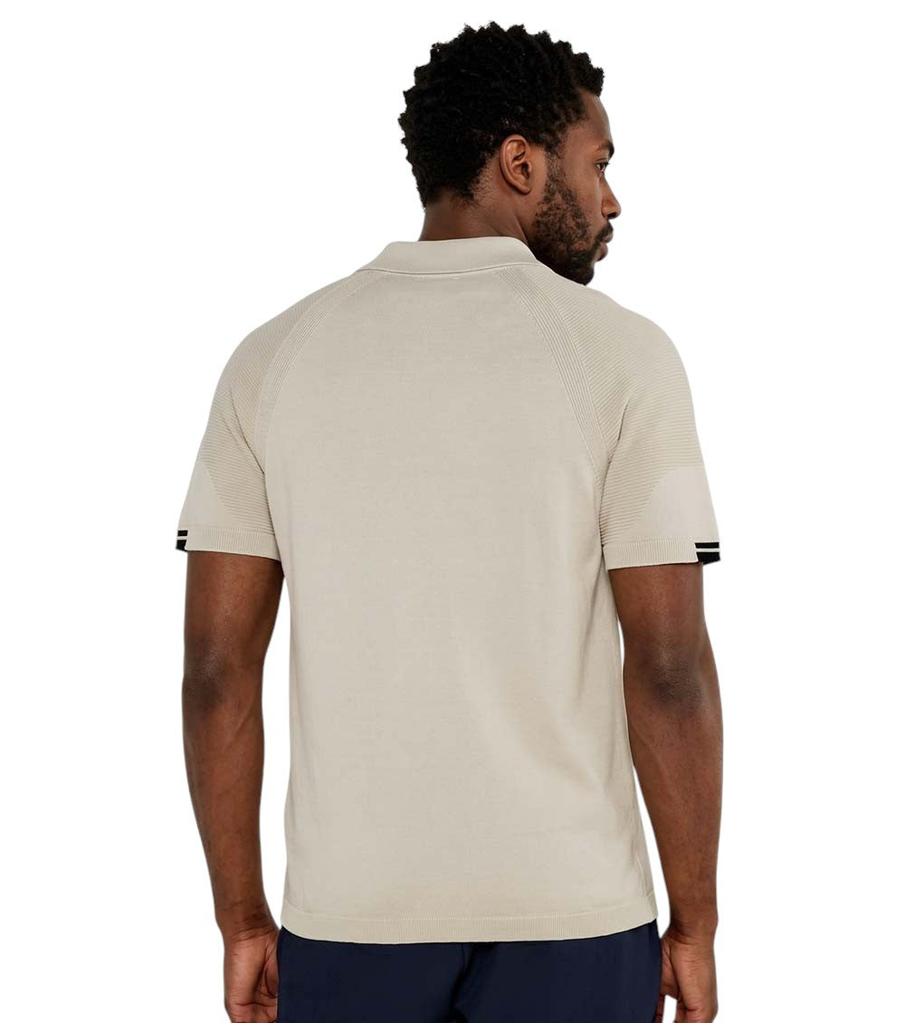 Beige Half-Zip Logo Polo 3