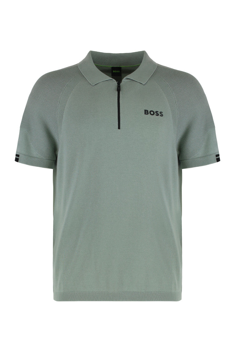 Green Half-Zip Logo Polo 1
