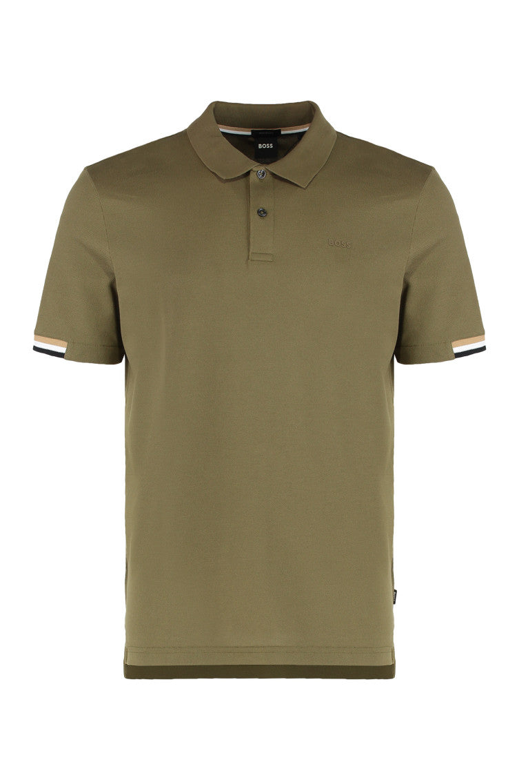 Olive Regular Fit Striped Polo 1