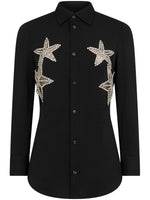 Black Star-applique Crystal-embellished Shirt 1