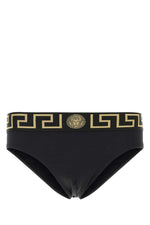 Black stretch nylon brief 1