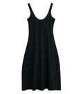Black Round Neck Midi Dress 1