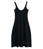 Black Round Neck Midi Dress 1