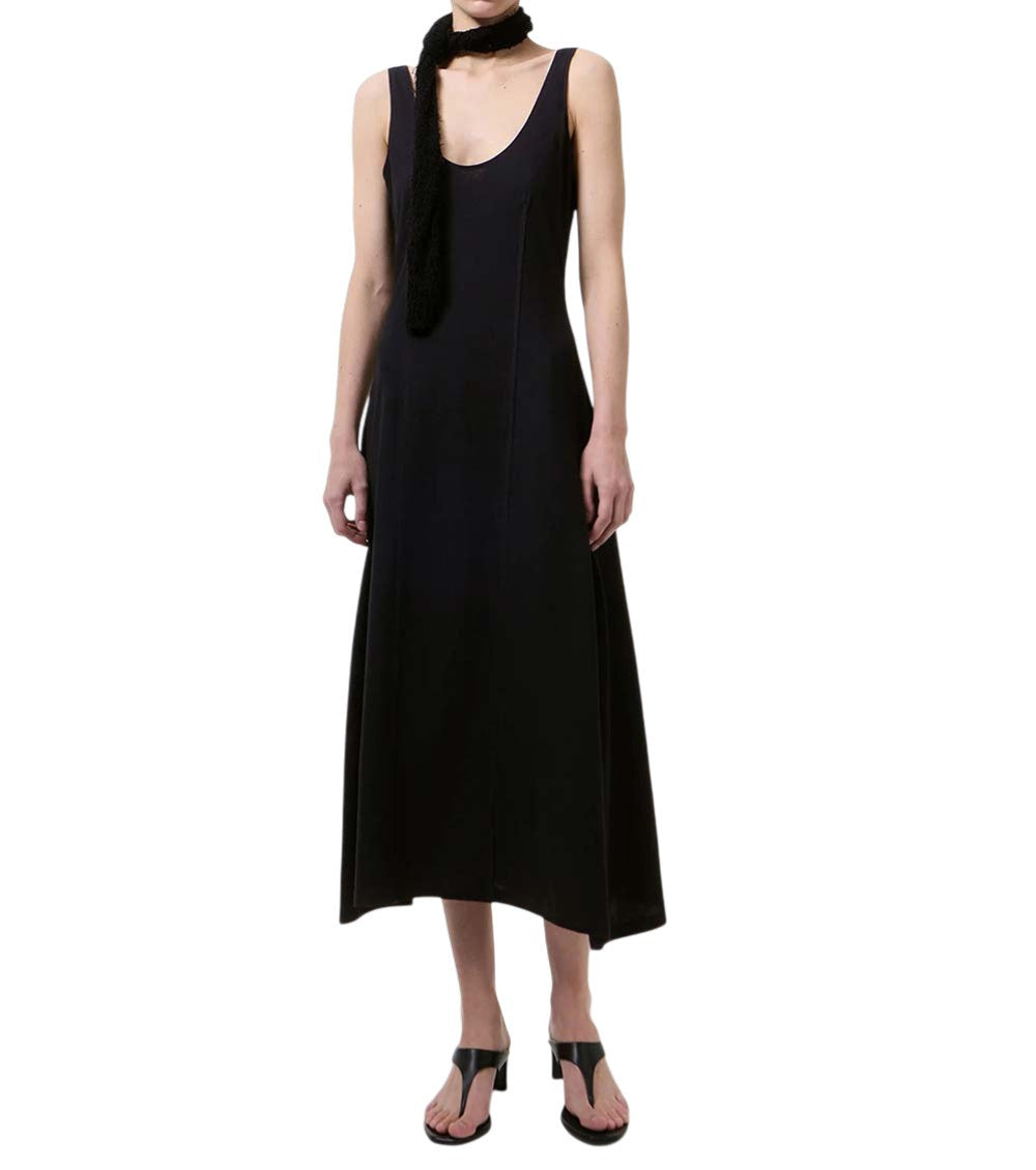 Black Round Neck Midi Dress 2
