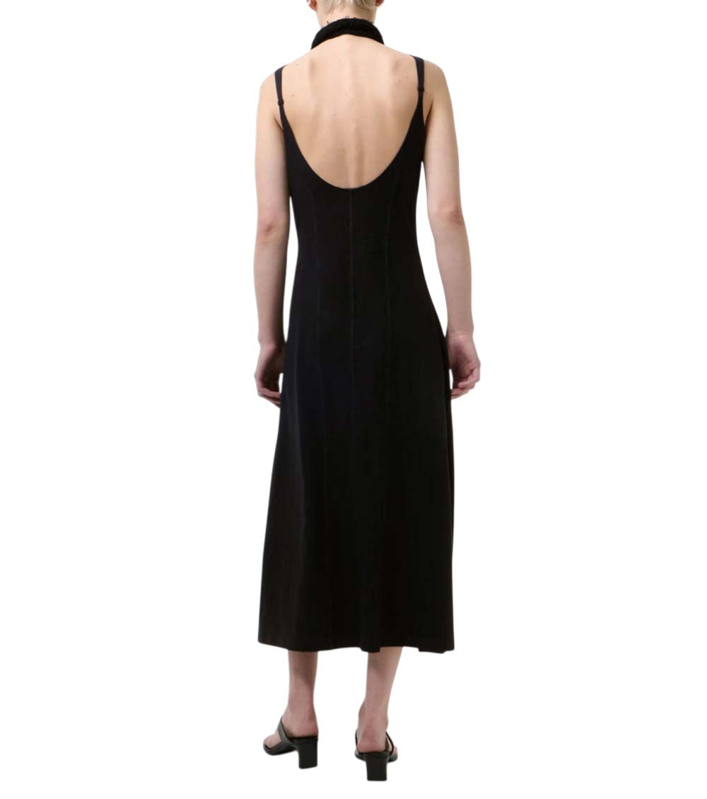 Black Round Neck Midi Dress 3
