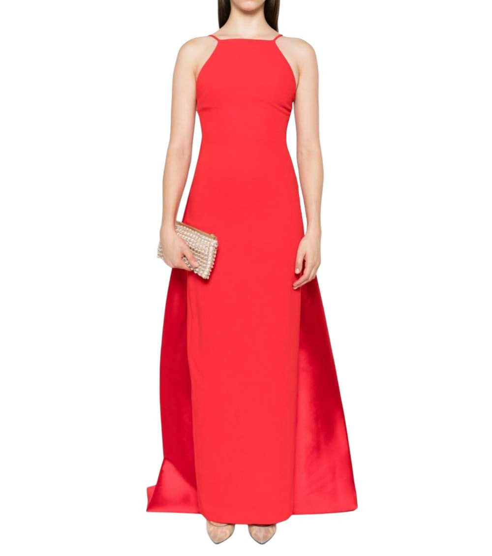 Red Halter Neck Long Dress 2