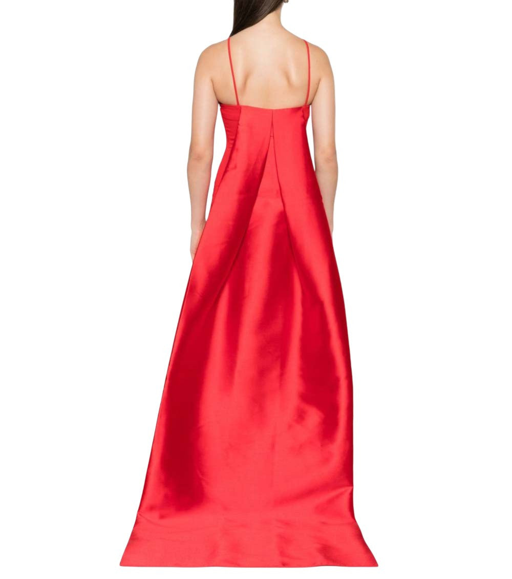 Red Halter Neck Long Dress 3