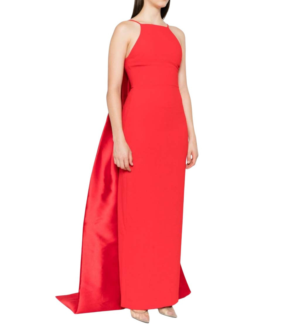 Red Halter Neck Long Dress 4