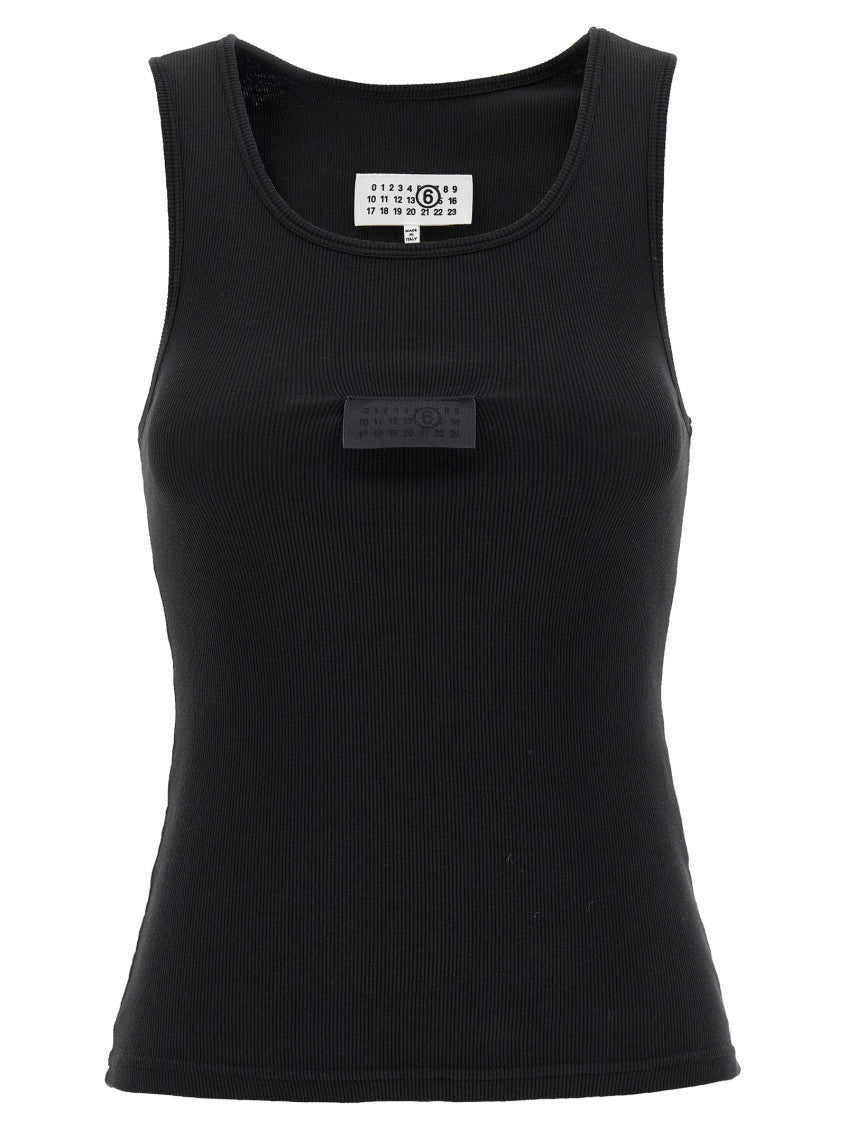 Black 'Numeric Signature MM6' Tank Top 1