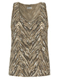 Beige 'Dazzling Chevron Embroidery' Top 1