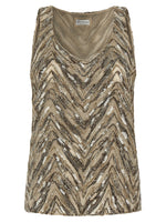 Beige 'Dazzling Chevron Embroidery' Top 1