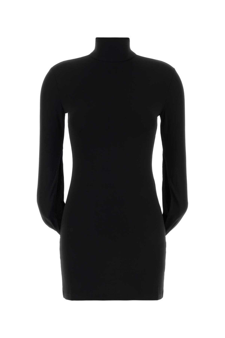 Black Mock Neck Mini Dress 1