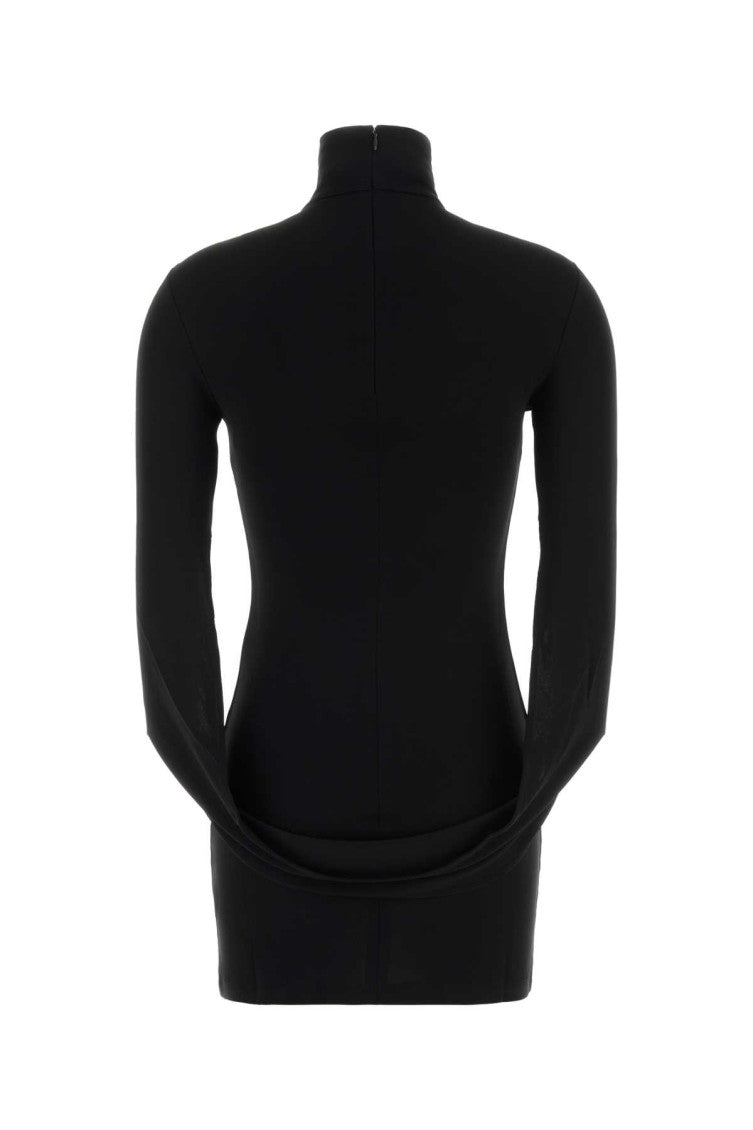 Black Mock Neck Mini Dress 2