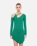 Green Glitter Cut-Out Asymmetric Dress 1